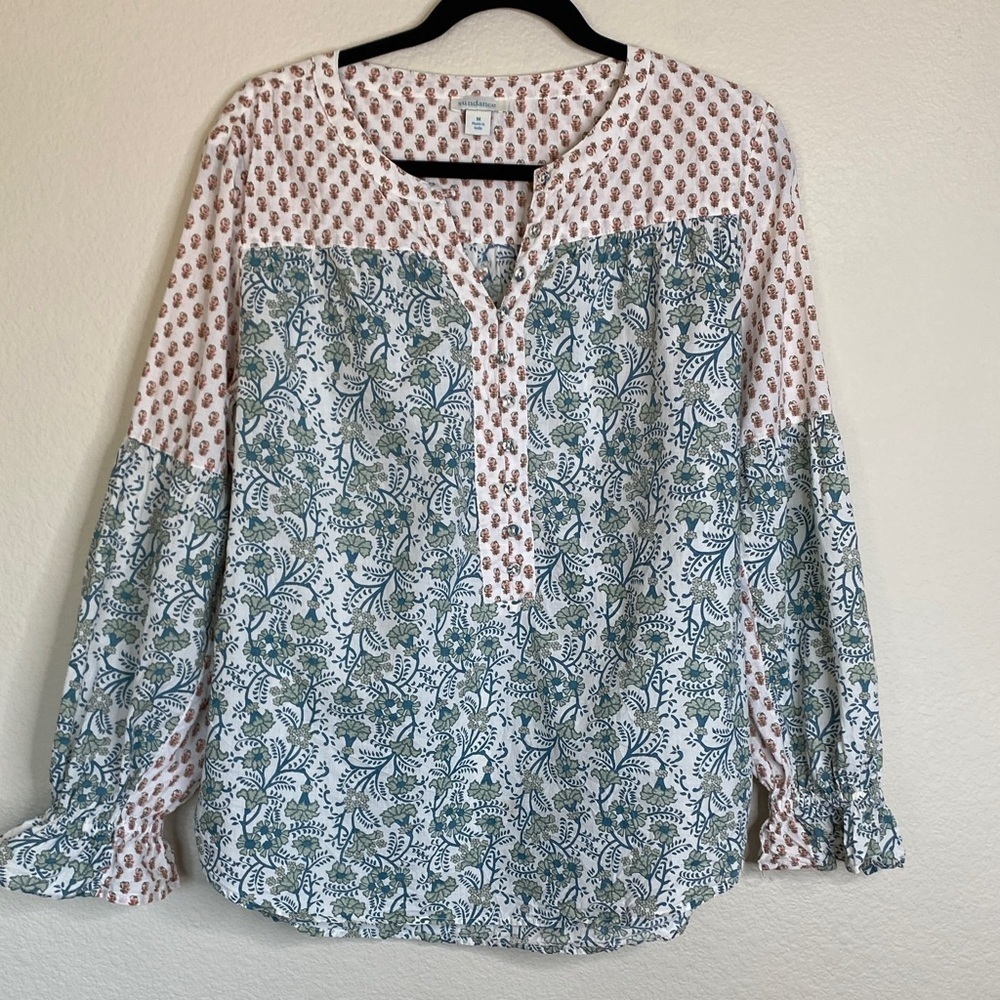Sundance Explorer peasant floral blouse women’s medium EUC